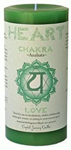 CHAKRA CANDLE/HEART 3"X6"